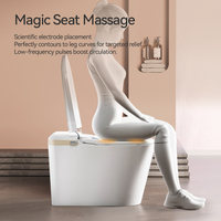 Toilette intelligente haut de gamme avec affichage de la température LED, finition dorée, siège chauffant, lavage à l'eau chaude, séchage à l'air, désodorisation, bidet intégré