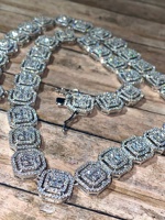 Chaîne Tennis de Luxe en Or avec Diamants Moissanite VVS 5mm, Collier Hip Hop, Bijoux Moissanite Givrés Certifiés IGI 1 carat