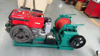 Treuil diesel d'une tonne, moteur à engrenages, palan robuste pour l'industrie de la construction, opérations de remorquage/levage, hauteur de levage de 200 m, 1 an