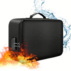 Pochette de rangement multi-couches pour certificats et documents, sac ignifuge pour argent, protection des espèces avec serrure, produit de classement multifonctionnel - Product Image 1