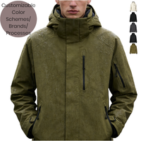 Veste en polaire ultra-fine imperméable Goretex 300 g/m² à col montant, coupe-vent, respirante, avec fermeture éclair YKK, pour homme et femme, pour l'extérieur