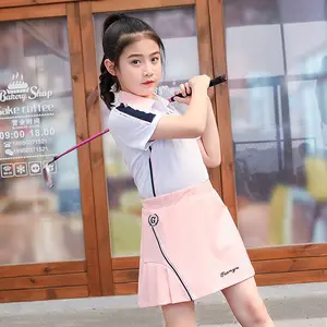 여름 키즈 테니스 착용 학교 소녀 스케이트 테니스 스커트 청소년 골프 스포츠 배기 방지 소녀 테니스 스커트