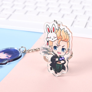 Porte-clés en acrylique Yati en forme de cœur, personnalisable avec un personnage d'anime, pour cadeau et breloque de sac - Product Image 2