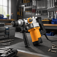 Marteau perforateur électrique professionnel sans balais à vitesse variable, capacité de perçage maximale 26 mm, 220 V, 3 ans de garantie OEM, sans clé