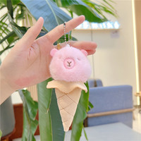 Créatif 14CM Crème Glacée Capybara En Peluche Dol Porte-clés Jouets Alimentaire Porte-clés Kawaii Doux En Peluche En Peluche Sac Charme Pompon Porte-clés