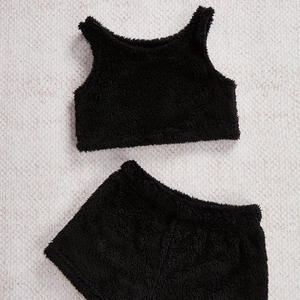 Otoño Invierno nuevo Popular traje deportivo informal de dos piezas para niños mujeres patrón de ganso transfronterizo <span class=keywords><strong>chaleco</strong></span> sólido pantalones cortos combinación - Product Image 3