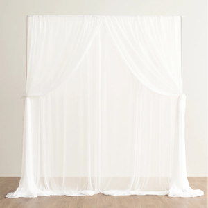 ستارة شيفون رومانسية شفافة لحفلات الزفاف وحفلات أعياد الميلاد الخارجية، ستارة من البوليستر الشفاف - Product Image 3