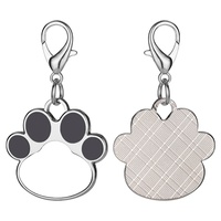 Etiquetas de Identificación para Mascotas de Aleación de Zinc Coloridas en Blanco para Sublimación, Etiquetas Personalizadas con Nombre de Mascota y Huella de Gato, Imprimibles por Ambos Lados, Regalos