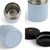 Gourde Eco Cute Design à double paroi en acier inoxydable 18/8 Récipient métallique isolé sous vide Boîte à lunch Bento Bocal de stockage des aliments