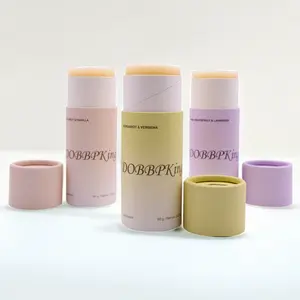 Biologisch Afbreekbaar Cilinder Vorm Push Up Tube Jar Lichaam Shea Boter Papier Ecofriendly Verpakking Voor Lippenbalsem