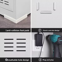 Armoire de charge pour outils électriques, mobile, avec porte vitrée à mot de passe, 2 portes, chargeur de batterie au lithium pour chantier, casier interphone