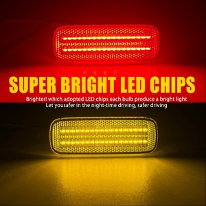 Auxito Clear Side Marker <b>Light</b> w/ <b>Red</b> Amber <b>LED</b> 4pc Set For 89-94 Nissan 240SX S13 - Product Image 4