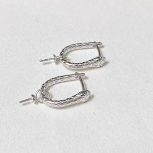 22450 Accesorios de Perlas DIY, Plata S925, Base para Pendientes, Diseño Serpiente Espiritual, Joyería de Plata, Broche para Oreja, Pendientes de Moda de 9-13mm - Product Image 1