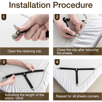 Großhandel Upgrade Weiß 4PCS HOOK LOOP STRAP Elastisch angepasste Bettlaken halter für Ecken Rutsch feste Blatt clips Hakens ch laufen riemen