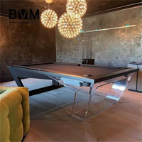 Table de billard multifonctionnelle en verre transparent de qualité tournoi, design usine, taille 7 pieds, table de billard ultra-claire