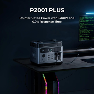 Generador Solar Portátil P2001 PLUS CGJ 3200W 2048Wh LiFePO4, Onda Sinusoidal Pura, Controlador MPPT, Control Remoto, Encendedor de Cigarrillos, Enchufe UK - Product Image 1