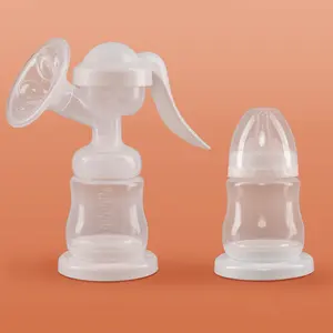 BPA FREE PVC Free Easy to operate 100ml PP milk bottle Softshape Silicone Shield Manual Breast Pump Silicon