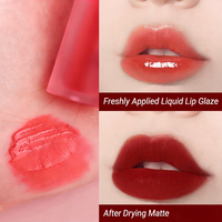 Teinture à lèvres à haute pigmentation, fini mat, label privé, végan, longue tenue, glaçage mat, anti-bavures, rouge à lèvres velours pour le maquillage des lèvres