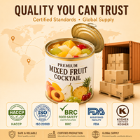 Koktail Buah Tropis Kaleng Campuran Buah Ceri Jeruk Mandarin Siap Makan 850g ODM Eceran Supermarket Grosir