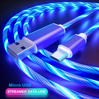 Câble USB Micro LED Flexible en PVC, Câble de Charge Rapide Multi-Connecteurs pour Smartphone, Idéal pour les Voyages et les Cadeaux