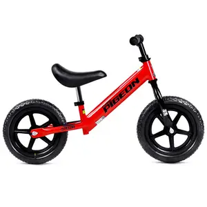 Bicicleta de equilibrio de 12 pulgadas para niños, Sin pedal, para niños de 2 a 3 a 6 años, cochecito de bebé rojo, bicicletas de equilibrio de 12 pulgadas