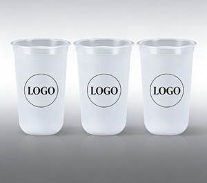 Gobelets en <span class=keywords><strong>plastique</strong></span> PET jetables personnalisés avec logo OEM - Transparents, à paroi simple, diamètre 98 mm, pour thé au lait, jus, boissons froides - Product Image 2