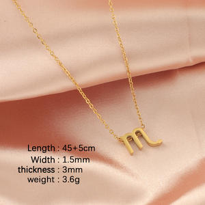 สร้อยคอ<span class=keywords><strong>12</strong></span>กลุ่มดาวสแตนเลสทอง18K สร้อยคอระดับไหปลาร้า - Product Image 6