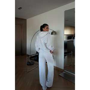 Survêtement gris personnalisable, confortable, coupe-vent, respirant, design uni, pour grandes tailles, décontracté, saison hiver, taille XXL - Product Image 1