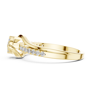 Bague de luxe en or jaune pour femmes, bague de fiançailles en or massif 18 carats avec diamant naturel, bijoux fins pour anniversaire de mariage - Product Image 3