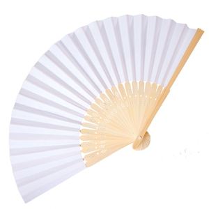Éventails pliants personnalisés en papier et tissu de bambou, avec logo imprimé sur mesure, plusieurs couleurs, 2025 - Product Image 2