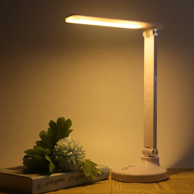 USB Rechargeable LED Desk Lamp Dimming Feature 3 Modes Table Light 18650 Battery Kids Reading Light Eye Protection Modern Study