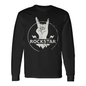 T-shirt à manches longues Rockstar avec motif graphique Rock On pour les fans de musique - Product Image 1