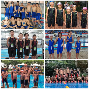 Traje de Baño de <span class=keywords><strong>Entrenamiento</strong></span> <span class=keywords><strong>para</strong></span> Niños con Protección UV, Sin Mangas, Pierna Corta, Cierre Frontal, Nailon y Spandex, Servicio Personalizado - Product Image 6