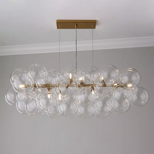 Moderno vetro ottone Design bolla isola sala <span class=keywords><strong>da</strong></span> <span class=keywords><strong>pranzo</strong></span> <span class=keywords><strong>tavolo</strong></span> chiaro palla lampadario - Product Image 3
