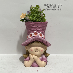 Vendere a caldo grazioso vaso di piante di magnesia cartone animato creativo ragazzo & ragazza giardinaggio ossido di magnesio fioriera vaso di fiori per artigianato regalo - Product Image 6