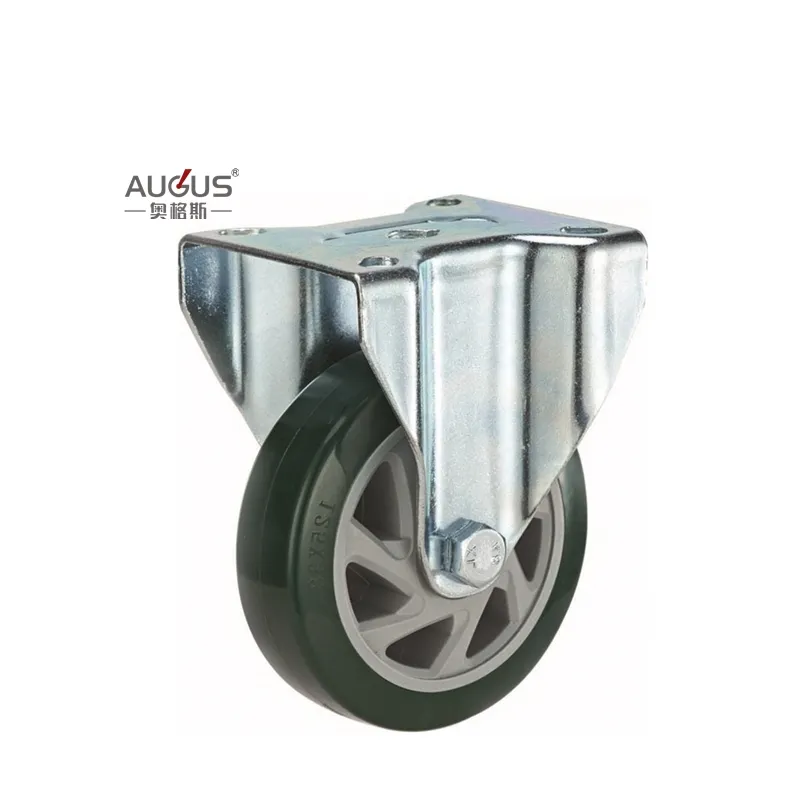 custom size 100mm blue zinc plated medium heavy duty caster wheel