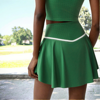 Jupe de tennis pour femme, taille haute, anti-exposition, à séchage rapide, deux pièces, culottes de fitness, logo frontal, respirante, pour le golf