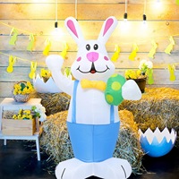 Costumes d'air gonflables en PVC de lapin de fête drôle pour l'activité commerciale anniversaire Halloween Thanksgiving Noël