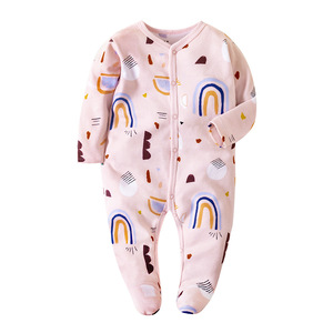 Pur coton infantile pyjamas 2T <span class=keywords><strong>taille</strong></span> à manches longues barboteuse combinaison été ramper costume pour enfants commerce extérieur bébé vêtements - Product Image 1