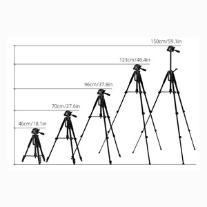 Trípode de fotografía profesional, soporte de aleación de aluminio, 150cm, cámara de vídeo, trípodes para teléfono móvil con bolsa de transporte para anillo de luz - Product Image 4