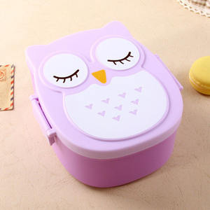 Lonchera Portátil con Forma de Búho, Linda y Económica, con Tapa, de Plástico, Apta para Microondas, para Estudiantes y Niños, Sellada para Mantener la Frescura - Product Image 4