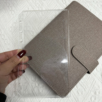 Nouvelles enveloppes de budget en PVC durable rechargeables pour fabricants, pochettes semi-circulaires doubles transparentes A6 pour l'organisation du budget et le rangement d'argent liquide