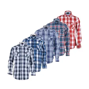 自定义设计器环保格子检查男士最新新款休闲衬衫销售