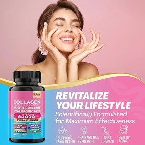 OEM kolagen Biotin perawatan kecantikan kapsul untuk kulit mencerahkan Kesehatan Makanan kelas suplemen diet Label pribadi GMP/HACCP - Product Image 3