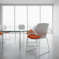 Chaise de bureau simple et confortable EaseNeat, empilable, avec dossier et coussin, pour bureau, salon et usage quotidien à la maison