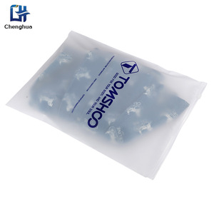 Chenghua Frosted Transparent Zipper Bag Custom Printed Logo PE Resealable Sweater Packaging Bag - Product Image 1