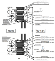 Fenêtre à battant triple vitrage en aluminium standard canadien, à rupture de pont thermique, isolation thermique DP80