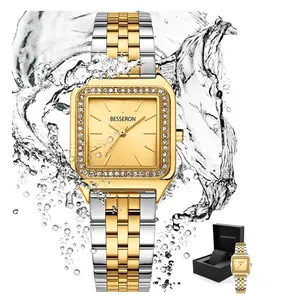 Besseron Elegance Ladies Watch Quartz Crystal Jewelry Wristwatch Minimalism Casual Dress Watch Women