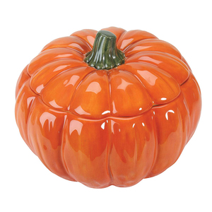 Arancione unico in ceramica ciotola zuppa di zucca con coperchio di Halloween piatto di zucca e barattolo - Product Image 1
