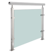 Rampe d'escalier en verre trempé, garde-corps de balcon simple et moderne, colonne en acier inoxydable, balustrades montées au sol, 3 ans